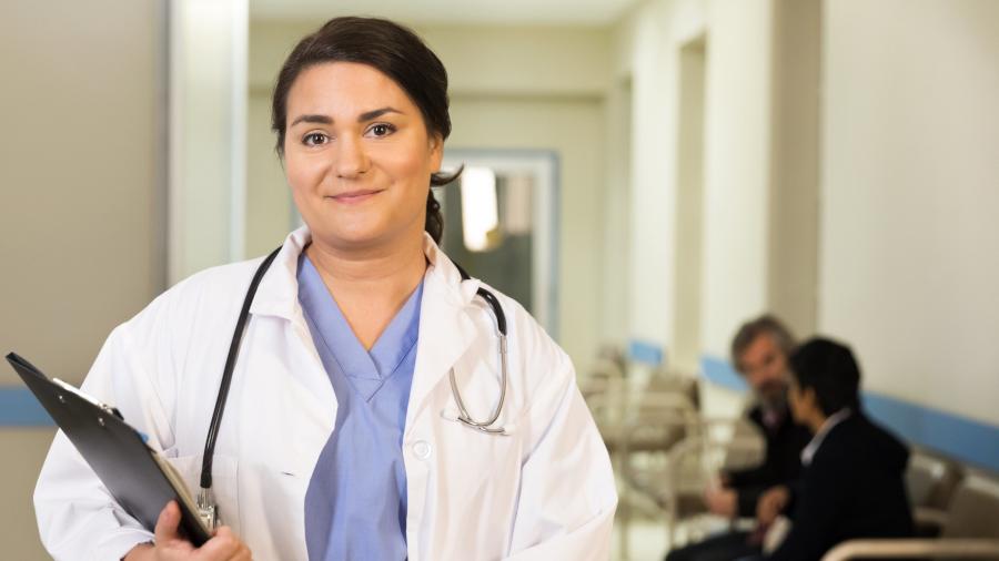 nurse holding a clipboard